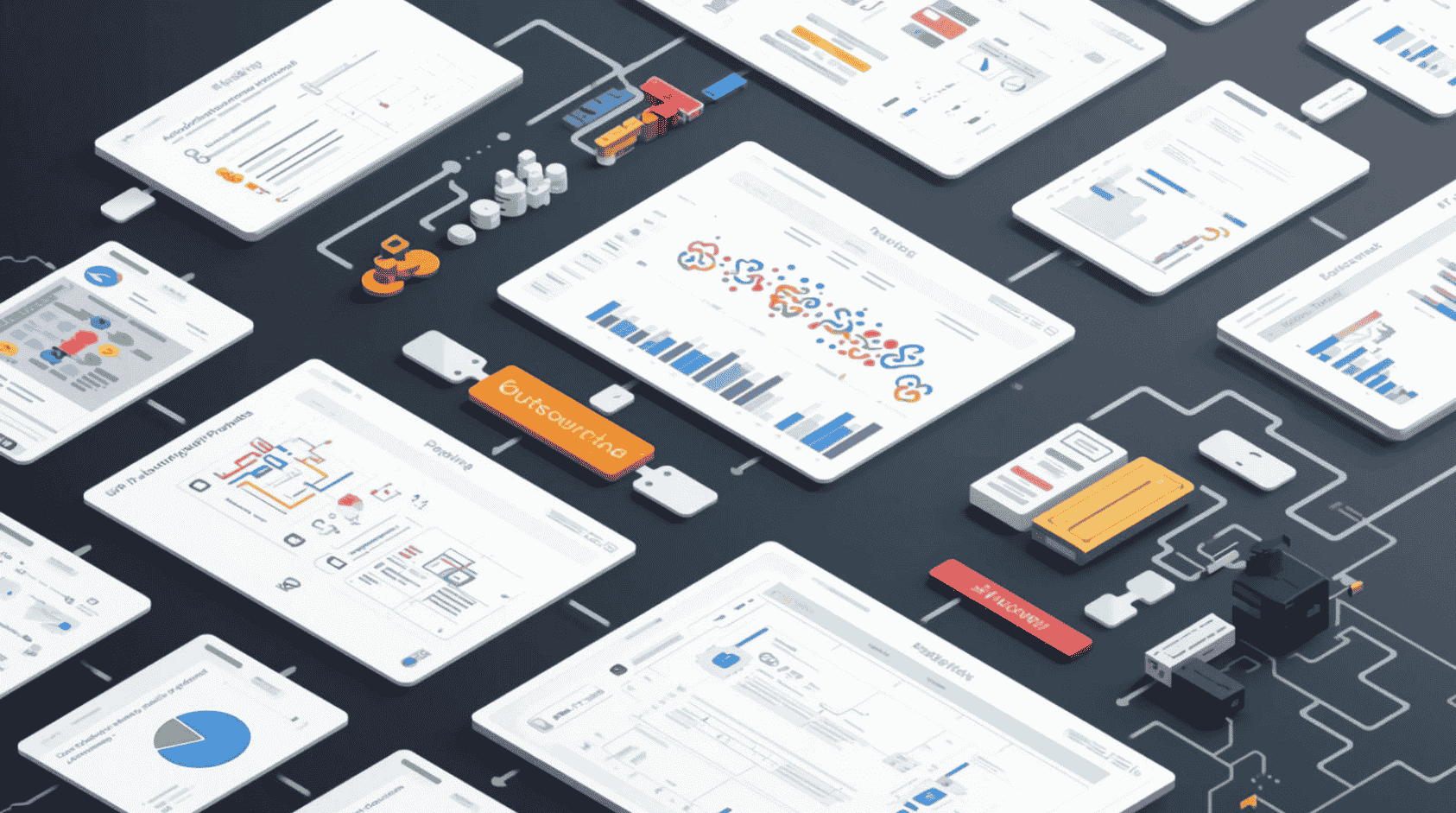 IT outsourcing workflow showing structured project planning and collaboration