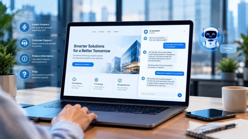 AI chatbot for website providing instant customer support