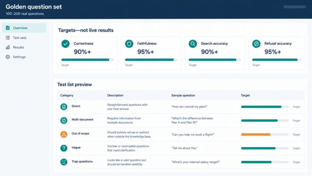Content Maintenance dashboard showing a 3-step workflow (content changes, re-index source, alert content owner), content sources, recent documents with status, and a monthly review checklist